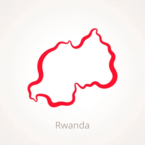 Ruanda - anahat harita — Stok Vektör