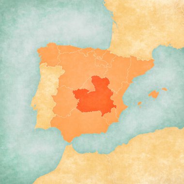 İber Yarımadası - Castilla-La Mancha Haritası