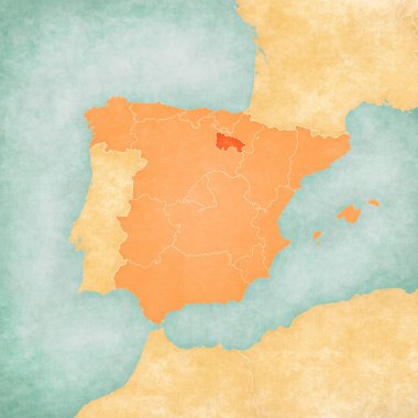 Map of Iberian Peninsula - La Rioja clipart