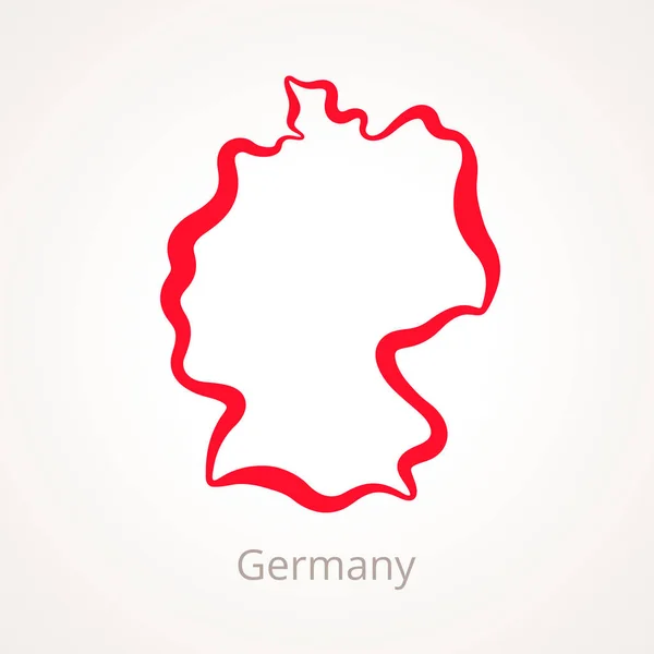 Germany - Outline Map — Stock Vector