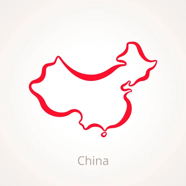 China - Umrisskarte — Stockvektor