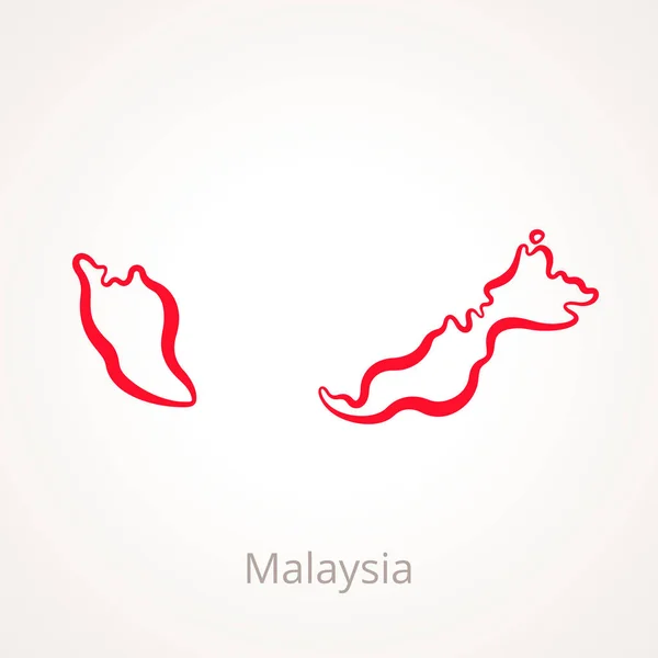 Malasia - Mapa del esquema — Archivo Imágenes Vectoriales