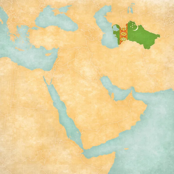 Mapa Blízkého východu - Turkmenistán — Stock fotografie
