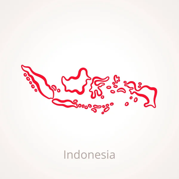 Indonesia - Mapa del esquema — Vector de stock