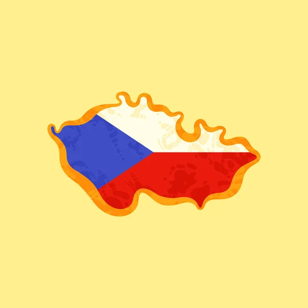 Tschechische Republik - mit tschechischer Flagge gefärbte Karte — Stockvektor