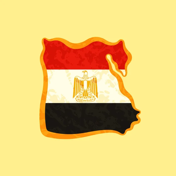 Egypte - Carte colorée avec le drapeau égyptien — Image vectorielle