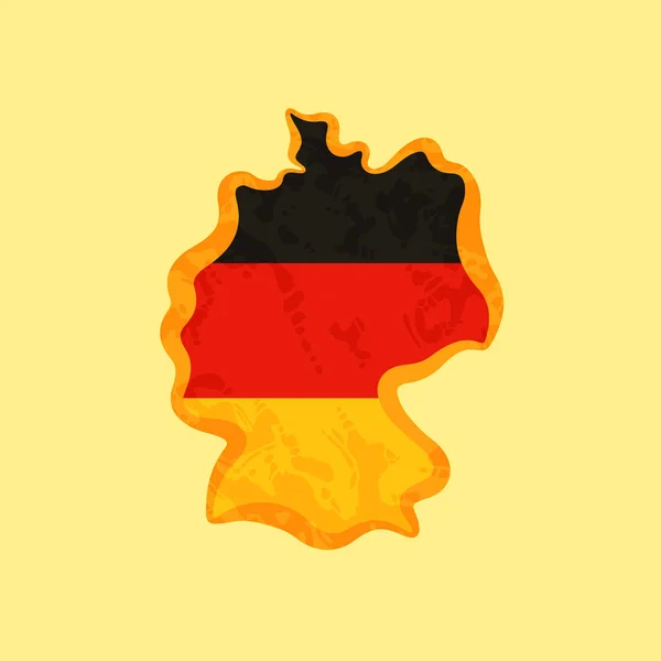 Germany - Map colored with German flag — Stock Vector