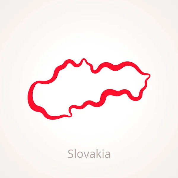 Slovakien - Konturkarta — Stock vektor