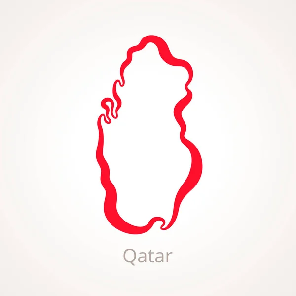 Qatar - Mapa del esquema — Archivo Imágenes Vectoriales