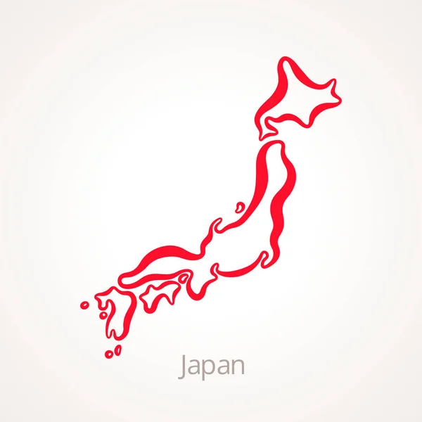 Japan - Übersichtskarte — Stockvektor