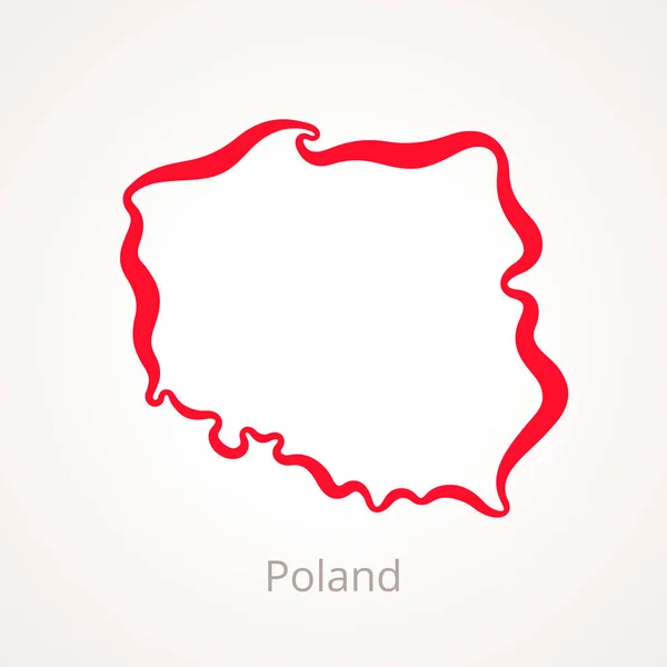 Польша - схема — стоковый вектор