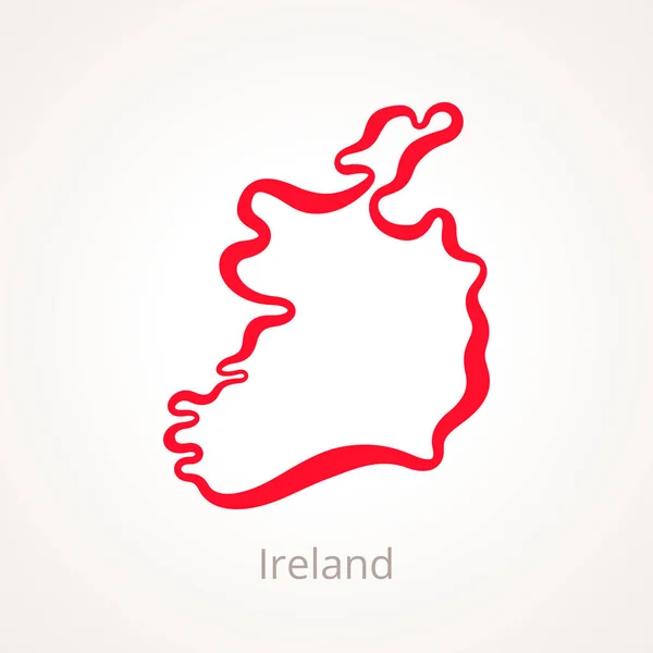 爱尔兰-概要地图 — 图库矢量图片