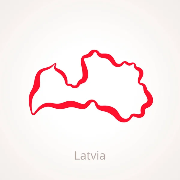 Lettonie - Grandes lignes — Image vectorielle