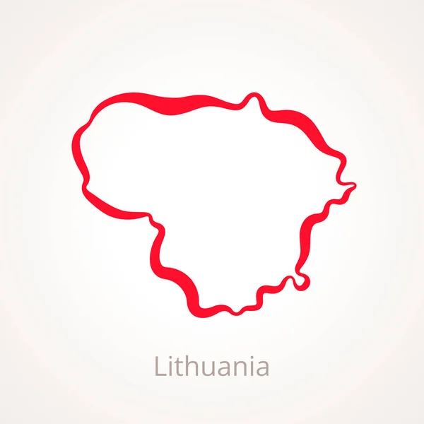 Lituania - Esquema del mapa — Archivo Imágenes Vectoriales