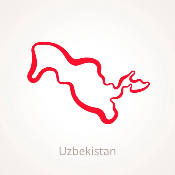 Üzbegisztán - térképének körvonala — Stock Vector
