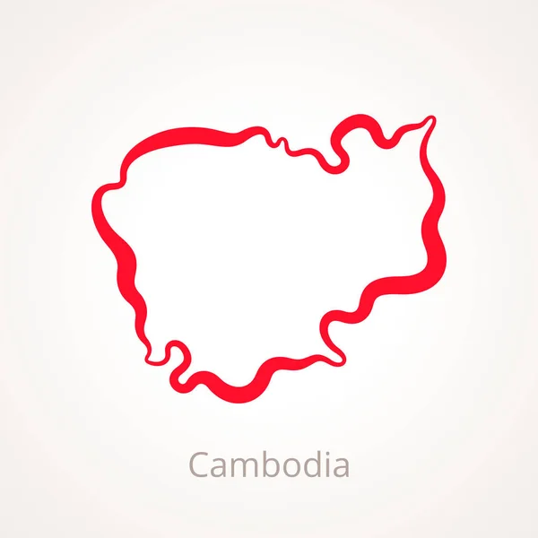 Cambodja - overzicht kaart — Stockvector