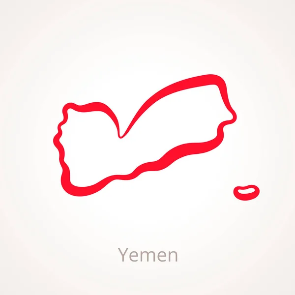 Yemen - Mapa del esquema — Archivo Imágenes Vectoriales