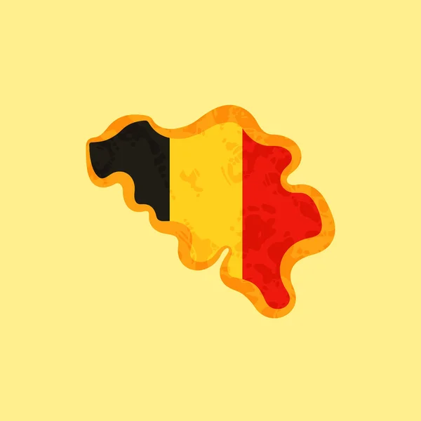 Бельгия - Карта с бельгийским флагом — стоковый вектор