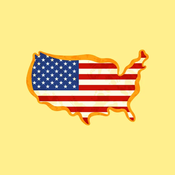 Estados Unidos - Mapa coloreado con bandera de Estados Unidos — Vector de stock