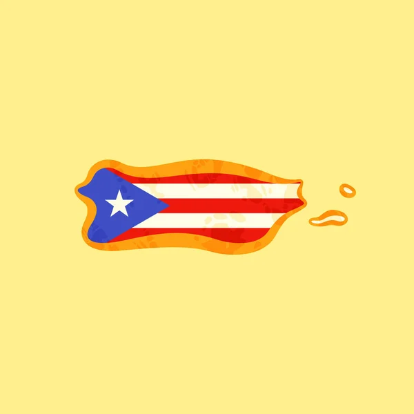 Porto Rico - Mapa colorido com bandeira porto-riquenha —  Vetores de Stock