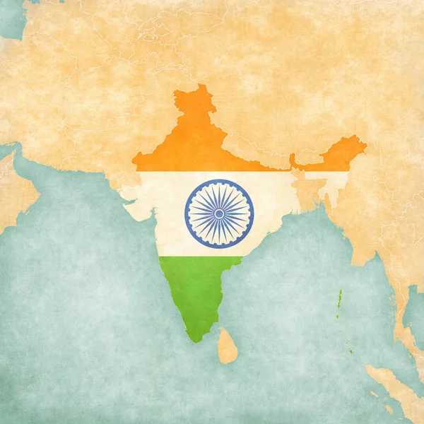 Mappa dell'Asia meridionale - India — Foto Stock