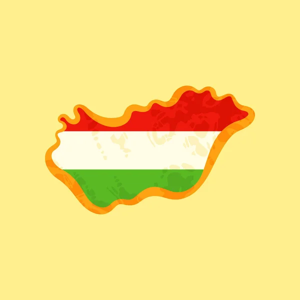 Ουγγαρία - Χάρτης χρωματισμένο με την ουγγρική σημαία — Διανυσματικό Αρχείο