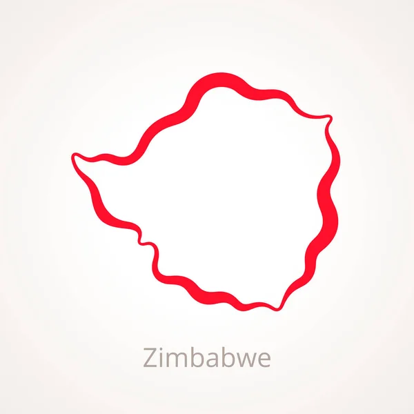 Zimbabve - anahat harita — Stok Vektör