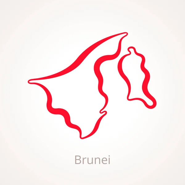 Brunei - Mapa do esboço — Vetor de Stock