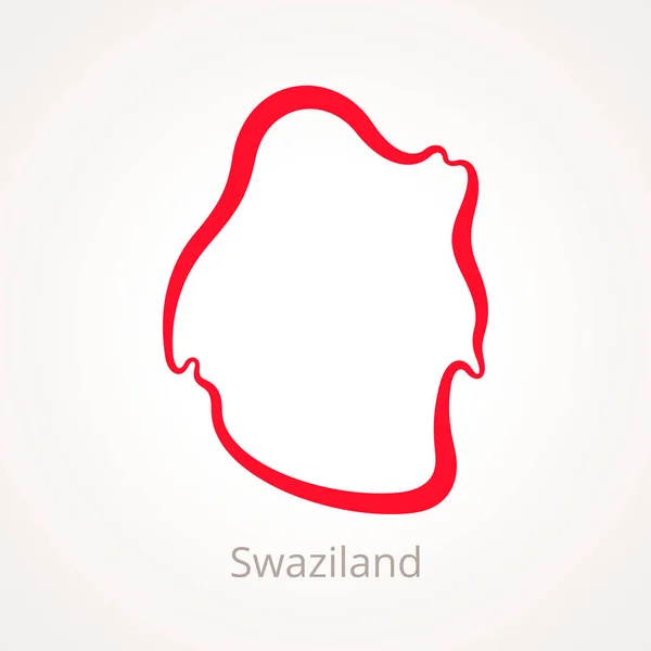 Svaziland - anahat harita — Stok Vektör