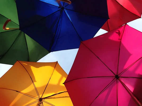 Umbrella background rainbow many — Stock Photo, Image