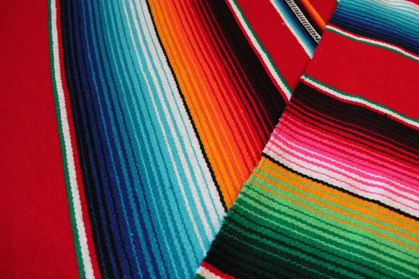 Poncho Mexico Traditional Cinco Mayo Rug Fiesta Background Stripes Copy — Stockfoto
