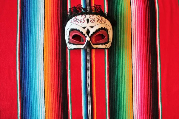 Mexico Traditional Cinco Mayo Rug Poncho Fiesta Background Stripes Copy — Stock Photo, Image