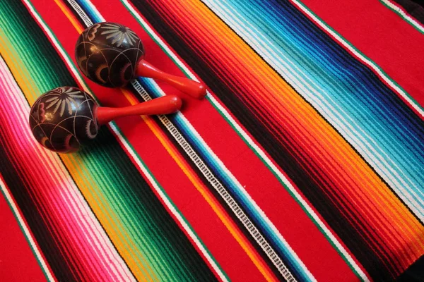 Mexico Mexican traditional cinco de mayo rug poncho fiesta background with stripes — Stock Photo, Image