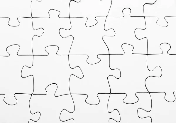 Missing piece blank jigsaw puzzle complete solution — Stock Photo, Image