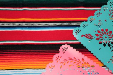 Mexico poncho sombrero skull background fiesta cinco de mayo decoration bunting 