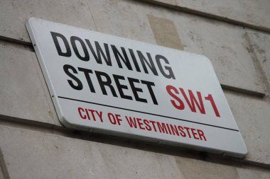 Downing Street, Londra, İngiltere, 10 Şubat 2017: St. Başbakanlık işareti Westminster şehir Londra İngiltere'de Başbakan ikamet Anasayfa