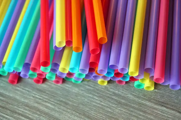 Straw Straws Plastic Drinking Background Colourful Full Screen Single Use — Stock Photo, Image