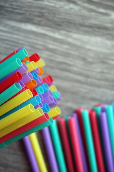 Straw Straws Plastic Drinking Background Colourful Full Screen Single Use — Stock Photo, Image