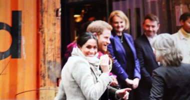 Londra, İngiltere. 9 Ocak 2018. Prens Harry ve Meghan Markle Londra'da bıçak suç mücadele için yapılan çalışmaları görmek için Pop Brixton de Reprezent radyo ziyaret edin. stok, fotoğraf, fotoğraf, resim, resim, basın, 