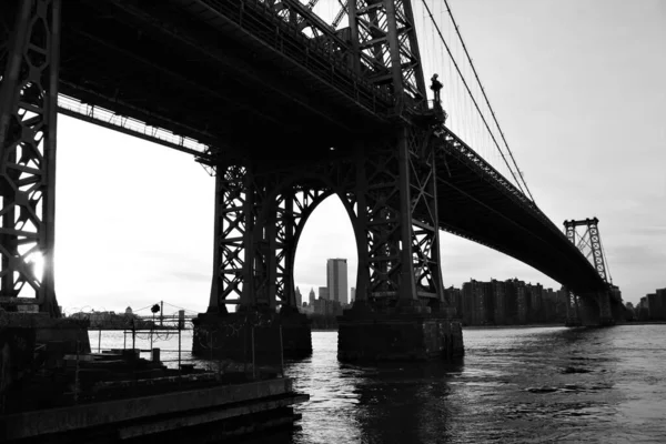 Williamsburg Bridge View Williamsburg Bridge New York City Bridge Spans — 图库照片