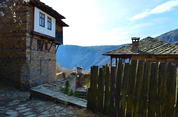 Architettura Antica Kovachevitsa Villaggio Nel Sud Della Bulgaria — Foto Stock