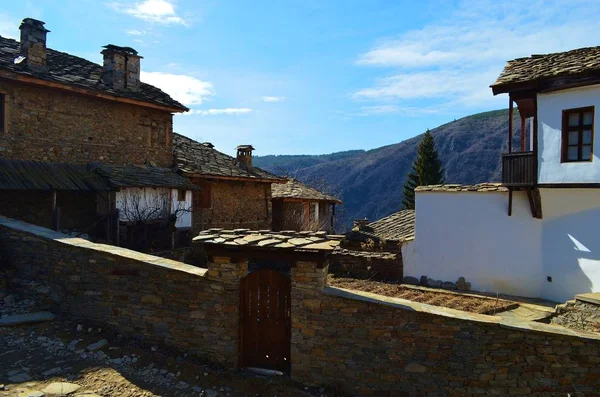 Oude Architectuur Van Kovachevitsa Een Dorp Het Zuiden Van Bulgarije — Stockfoto