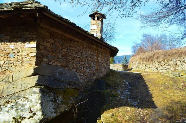 Oude Architectuur Van Kovachevitsa Een Dorp Het Zuiden Van Bulgarije — Stockfoto