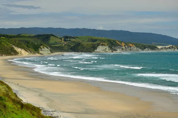 Uma Praia Areia Sem Fim Sem Pessoas Anatori Costa Noroeste — Fotografia de Stock