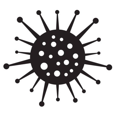 Tehlikeli Coronavirus hücresinin ikonu. 2019 model Coronavirus pnömonisi Wuhan, Çin 'de. Düz vektör çizimi beyaz arkaplanda izole edildi.