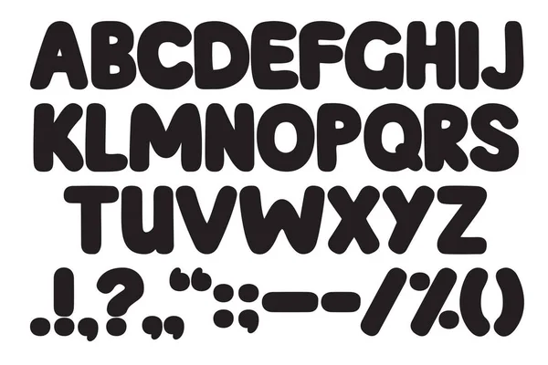 Zwart Lettertype Alfabet Een Witte Achtergrond Vectorillustratie — Stockvector