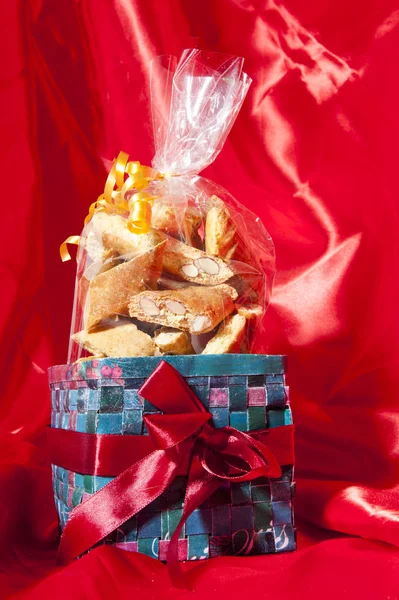 Gift box of Italian home made biscuits — Stock Photo, Image