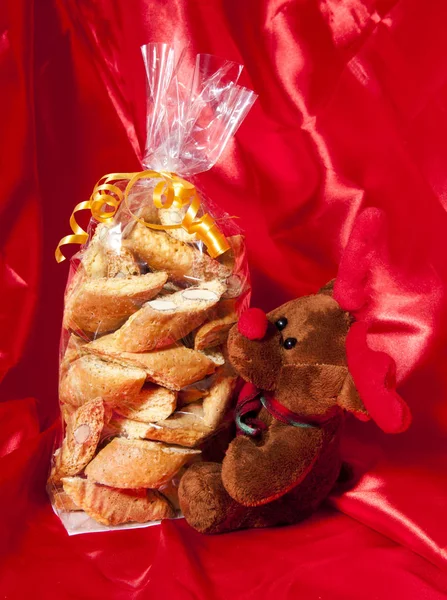 Gift box of Italian home made biscuits — Stock Photo, Image