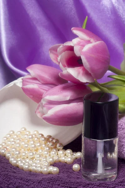 Nagellak en hulpmiddelen voor manicure — Stockfoto