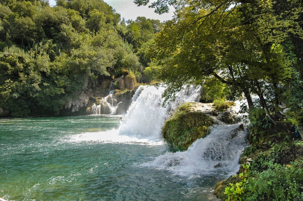 the Krka waterfalls